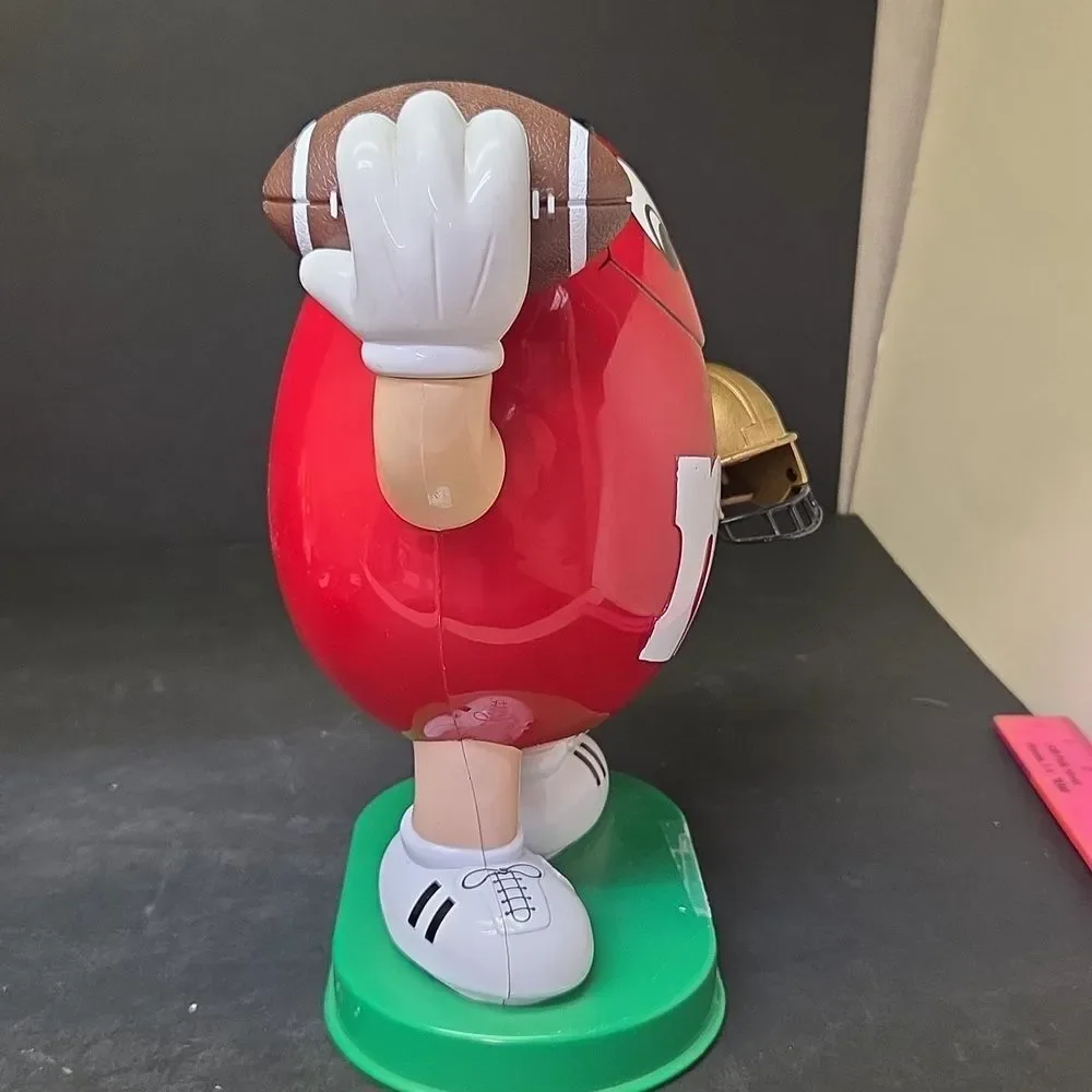 Vtg M&M Football Candy Dispenser 1995 And‎ Tin Candy Container